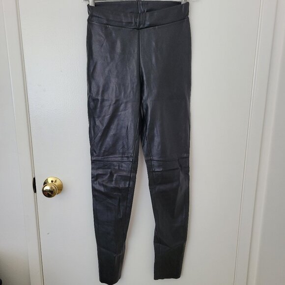 Wolford Black Faux Leather Estella Leggings Size 4 - Picture 2 of 4
